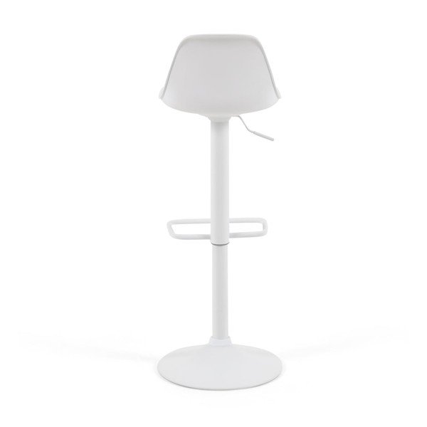 Mat bijela barska stolica podesive visine od umjetne kože (visine sjedala 60 cm) Orlando-T – Kave Home-image-3