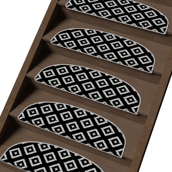 Crno-bijeli set tepiha za stepenice 16 kom 20x65 cm Art – Vitaus-image-1