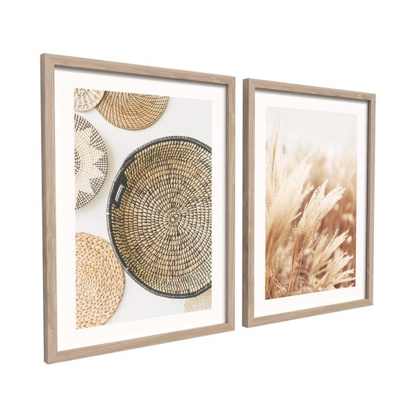 Tiskane slike u setu 2 kom s okvirom 30x40 cm Full Beige – Styler-image-2
