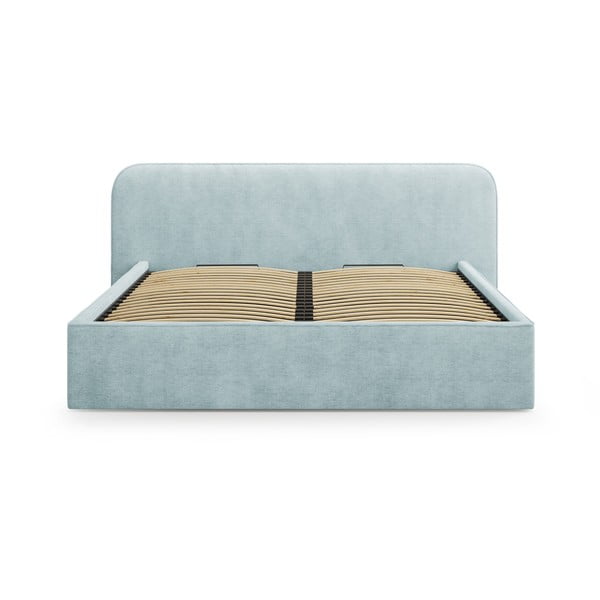 Mentol zeleni tapecirani bračni krevet s prostorom za odlaganje s podnicom 140x200 cm Elizabeth – Micadoni -image-4