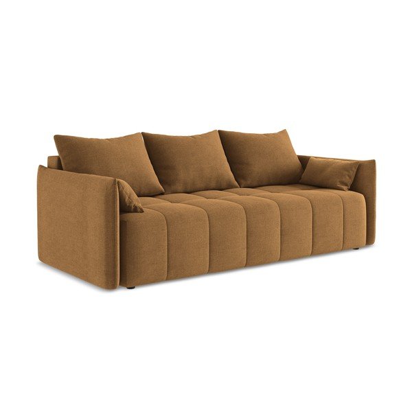 Sklopiva/s prostorom za odlaganje sofa boja terakote 225 cm Moku – Makamii-image-1