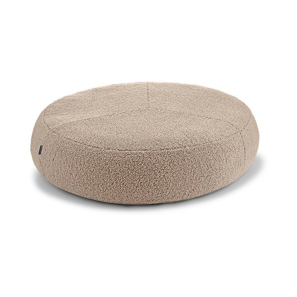 Bež krevet za pse od boucle tkanine ø 70 cm Senso Pouffe Greige S/M – MiaCara