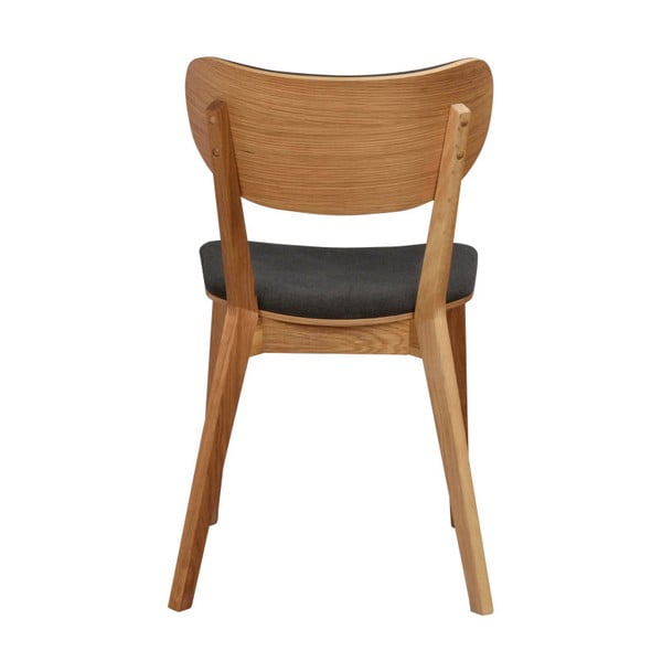 Blagovaona stolica od smeđe hrastovine sa tamno sivim Rowico Cato sjedalom-image-2