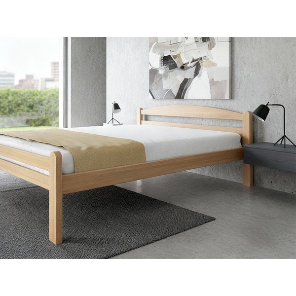 Bračni krevet od masivne bukve s podnicom 180x200 cm u prirodnoj boji Bellariva – B.E.S.-image-1