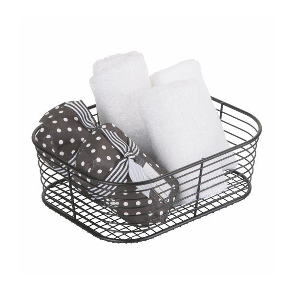 Crna košarica za pohranu iDesign Vienna, 23,8 x 18,4 cm-image-3