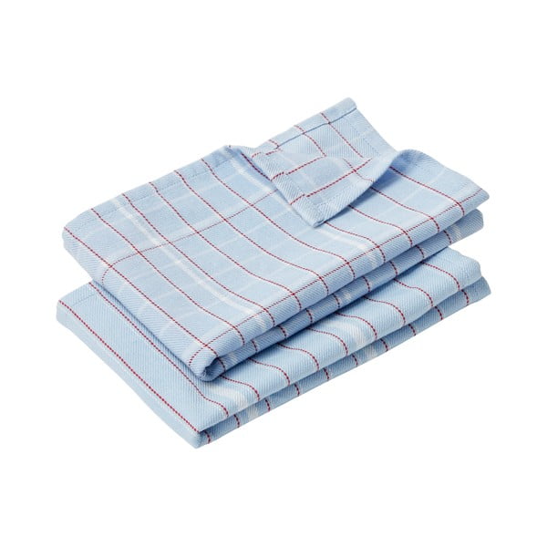 Set od 2 plava pamučna ručnika Hübsch Stripe, 50 x 70 cm