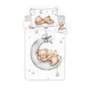 Bijela pamučna dječja posteljina za dječji krevetić 100x135 cm Teddy Bear "Ribbon" – Jerry Fabrics
