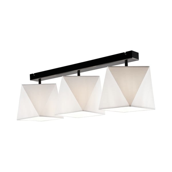 Bijela stropna svjetiljka s tekstilnim sjenilom 30x75 cm Carla – LAMKUR