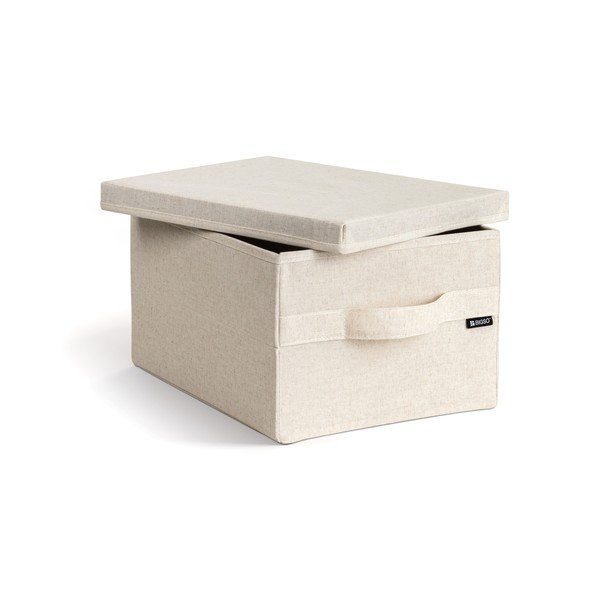 Bež tekstilna kutija za pohranu s poklopcem 27x36x19 cm Soft Storage Small – Bigso-image-3