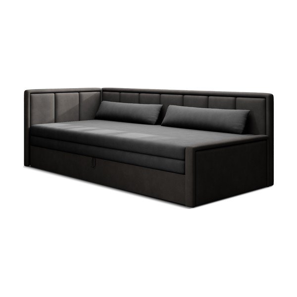 Tamno siva sklopiva/s prostorom za odlaganje sofa od šenila 214 cm Fulgeo – ELTAP