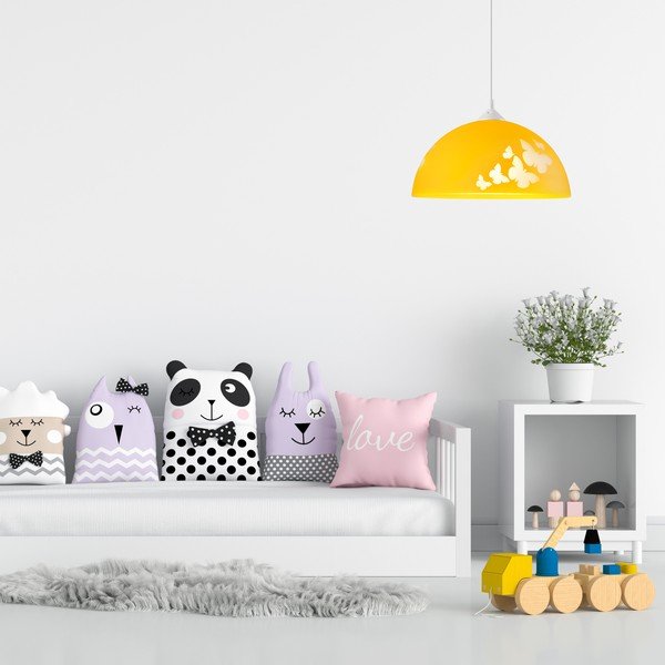 Oker žuta dječja svjetiljka sa staklenim sjenilom ø 30 cm Mariposa – LAMKUR-image-3