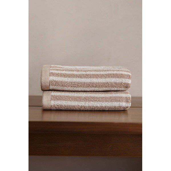 Bež/krem pamučni ručnici u setu 2 kom 30x50 cm Dixie – Jotex-image-1
