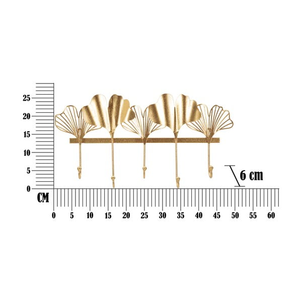Metalna zidna vješalica u zlatnoj boji Leaves - Mauro Ferretti-image-4