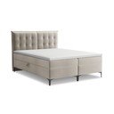 Smeđe-sivi boxspring krevet s prostorom za odlaganje 160x200 cm Mikana – Makamii