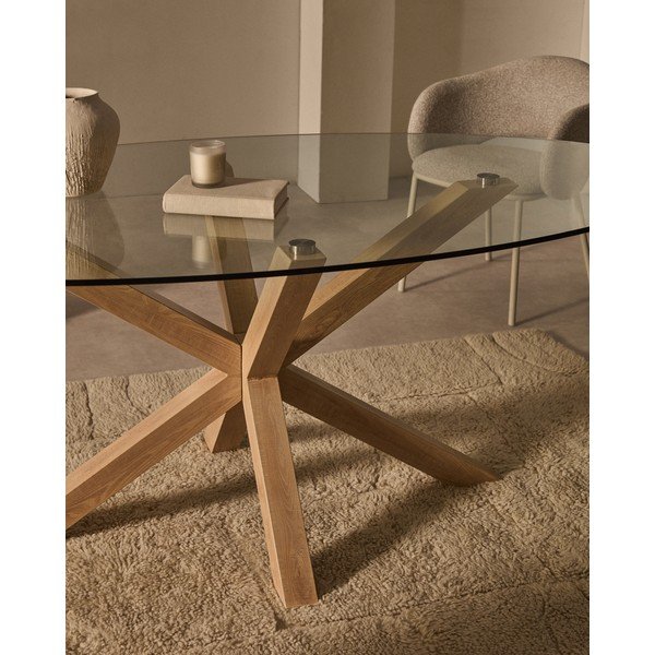 Blagovaonski stol sa staklenom pločom stola 100x200 cm Argo – Kave Home-image-2