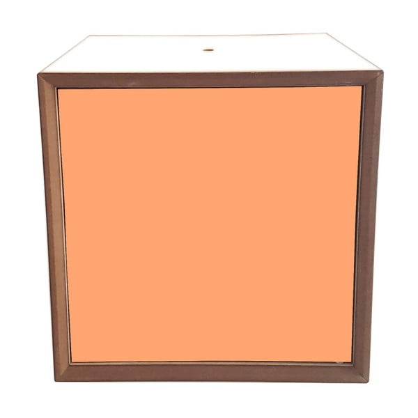 Regal s bijelim okvirom i narančastim vratima Ragaba PIXEL, 40 x 40 cm