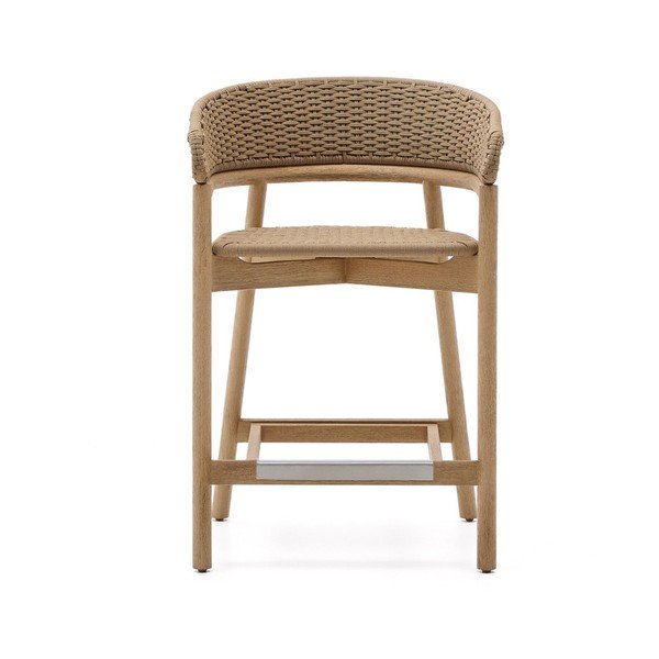 Vrtna barska stolica od masivnog drveta u prirodnoj boji Arinella – Kave Home-image-2