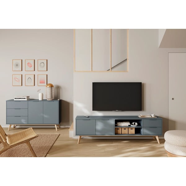 Komoda prljavo zelena 140x81x40 cm Pisco – Marckeric-image-1