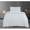 Svijetlo siva posteljina za krevet za jednu osobu od krepa 140x200 cm Naomi – My House