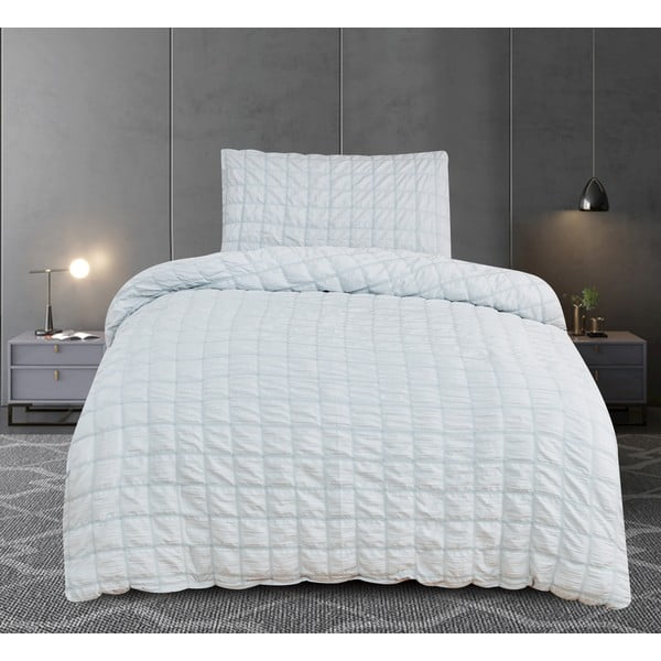 Svijetlo siva posteljina za krevet za jednu osobu od krepa 140x200 cm Naomi – My House