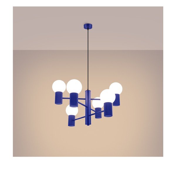 Plava viseća svjetiljka sa staklenim sjenilom Orbital – Sollux-image-4