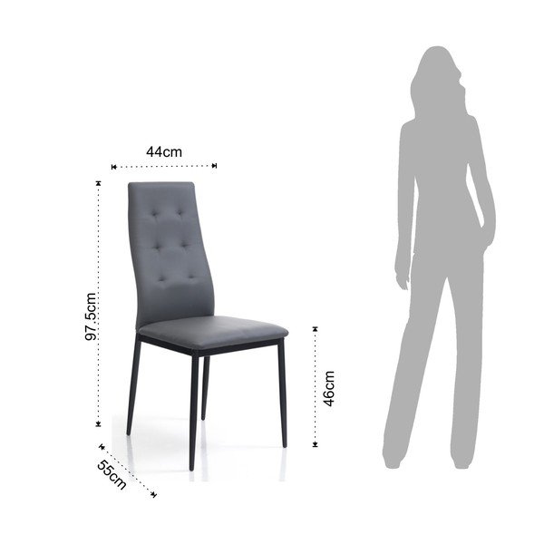 Sive blagovaonske stolice u setu 2 kom Nina – Tomasucci-image-2