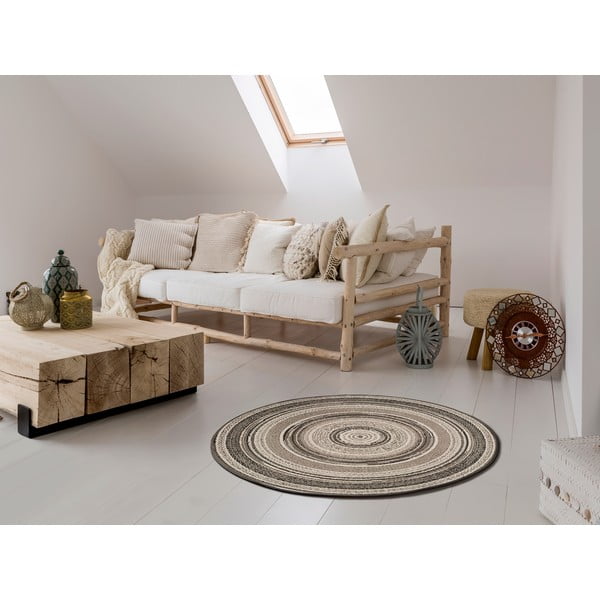 Sivi vanjski tepih Universal Verdi, ⌀ 120 cm-image-1