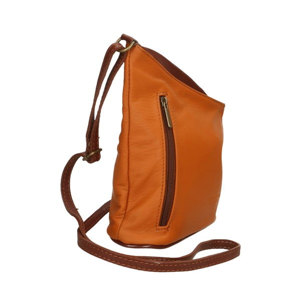 Konjak smeđa kožna torbica Chicca Borse Garturo-image-4