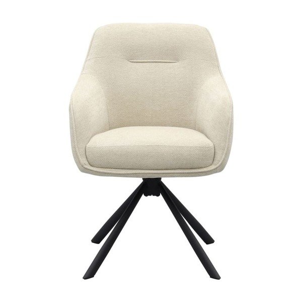 Krem podstavljena blagovaonska stolica s naslonima za ruke Avola – Unique Furniture-image-1