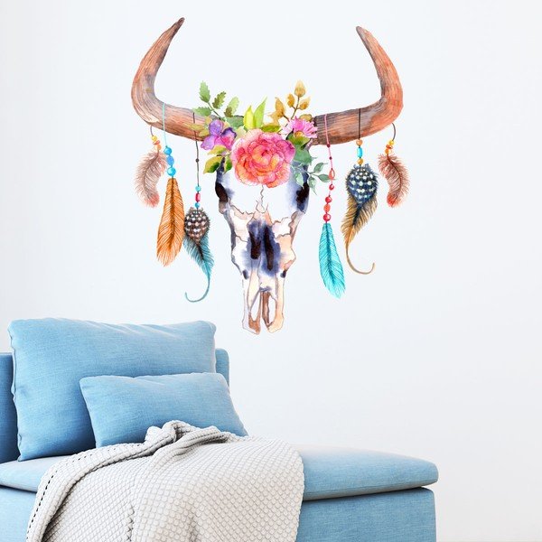 Zidna naljepnica Ambiance Boho Buffalo Head-image-1