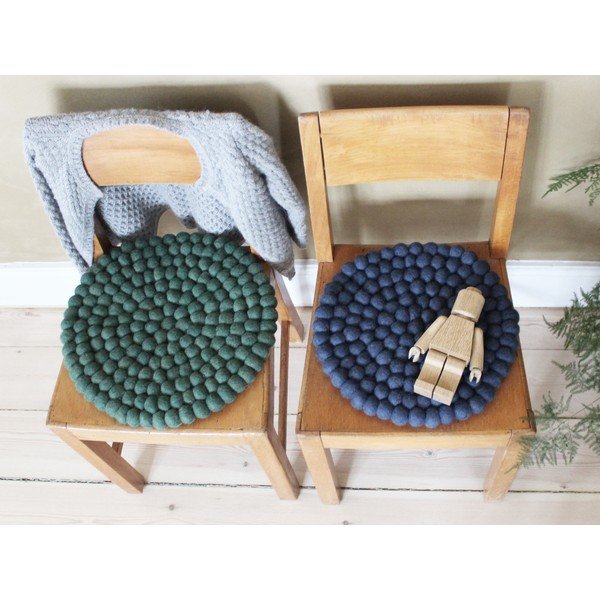 Tamnozeleno dječje sjedalo od vunenih pompona Wooldot Ball Chair Pad, ⌀ 30 cm-image-3