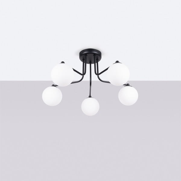 Crno-bijela stropna svjetiljka Beam – Sollux-image-2