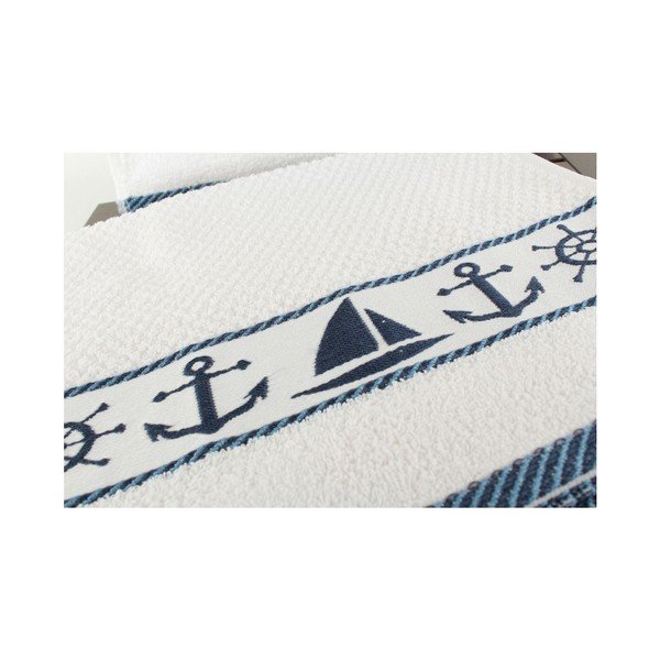 Set od 6 bijelo-plavih ručnika Marina, 30 x 50 cm-image-1