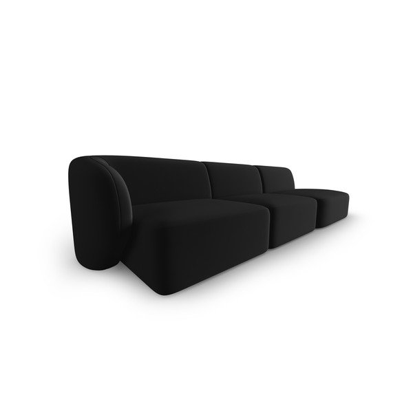 Crna baršunasti sofa s lijevim kutom 311 cm Paolo – Milo Casa-image-2
