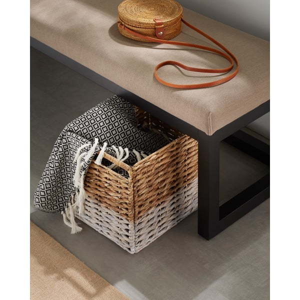 Pletena kutija za pohranu s bijelim detaljima Kave Home Woody-image-4
