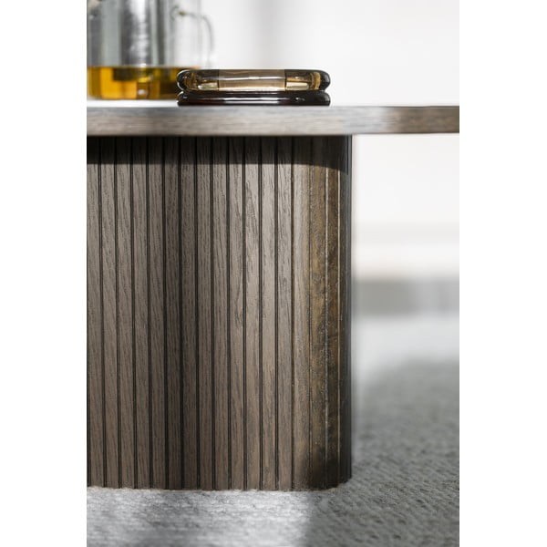 Tamno smeđi stolić za kavu u dekoru hrasta ø 80 cm Sullivan – Rowico-image-4