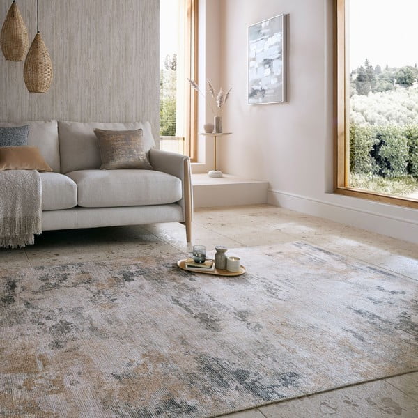 Sivo-bež periv tepih 115x170 cm Lila Abstract – Flair Rugs-image-1