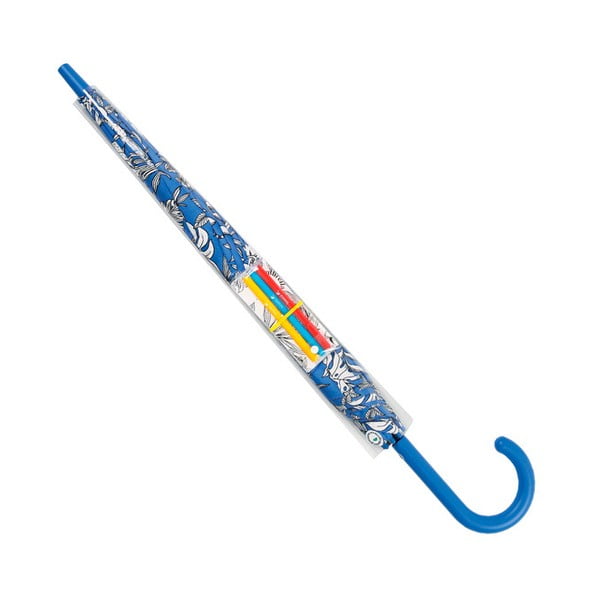 Kišobran otporan na vjetar s detaljima u plavoj boji s 3 vodootporna markera Ambiance Coloring, ⌀ 122 cm