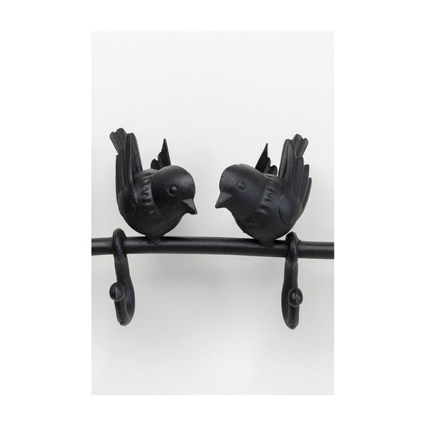 Crna metalna zidna vješalica Kare dizajn ptice, širina 92 ​​cm-image-4