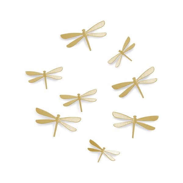 Set od 8 zidnih samoljepljivih naljepnica u zlatnoj boji Umbra Dragonfly