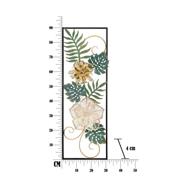 Metalna viseća dekoracija s cvjetnim uzorkom Mauro Ferretti Campur -A-, 31 x 90 cm-image-2