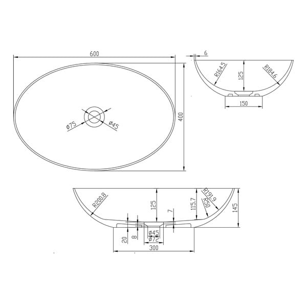 Bijeli keramički umivaonik Sapho Thin, 60 x 40 cm-image-3