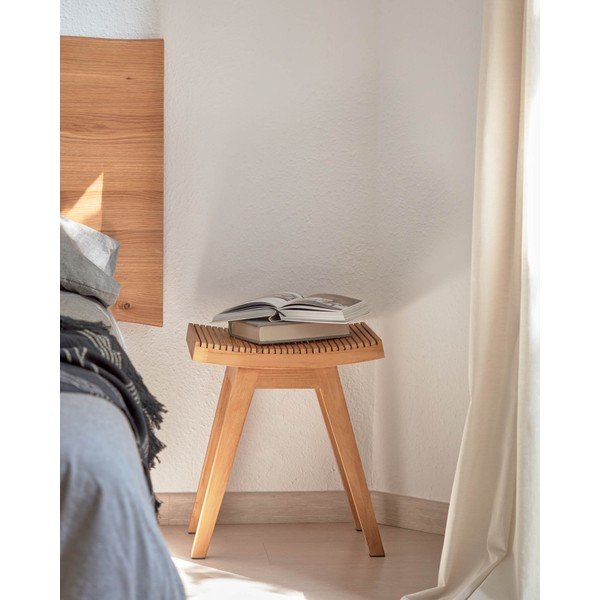 Stolac od masivne tikovine u prirodnoj boji Vicentina – Kave Home-image-2