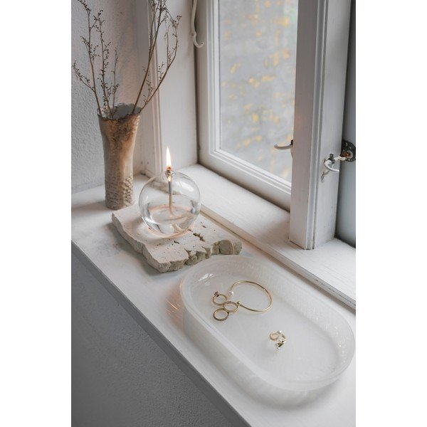 Stakleni ukrasni pladanj 14x25,5 cm Opal – Mette Ditmer Denmark-image-1