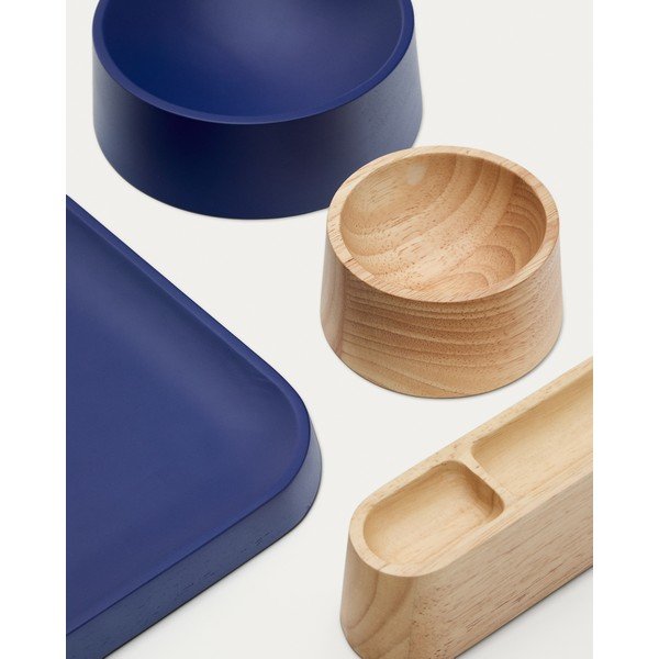 Tamno plave/u prirodnoj boji drvene zdjelice u setu 4 kom za posluživanje Bletz – Kave Home-image-4