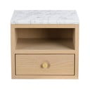 Noćni ormarić s pločom stola u mramornom dekoru u prirodnoj boji Whitmore – Rowico