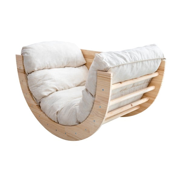 Ljuljačka od masivnog bora u prirodnoj boji 60x100x60 cm Montessori – Little Nice Things-image-2