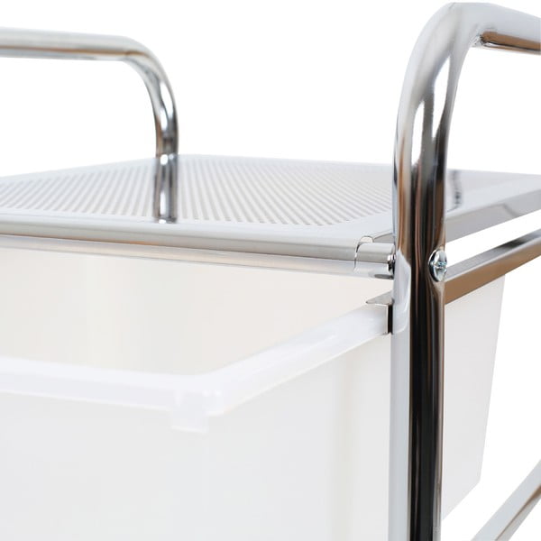 Bijeli/u srebrnoj boji plastični regal na kotačima 33x79 cm – Premier Housewares-image-2