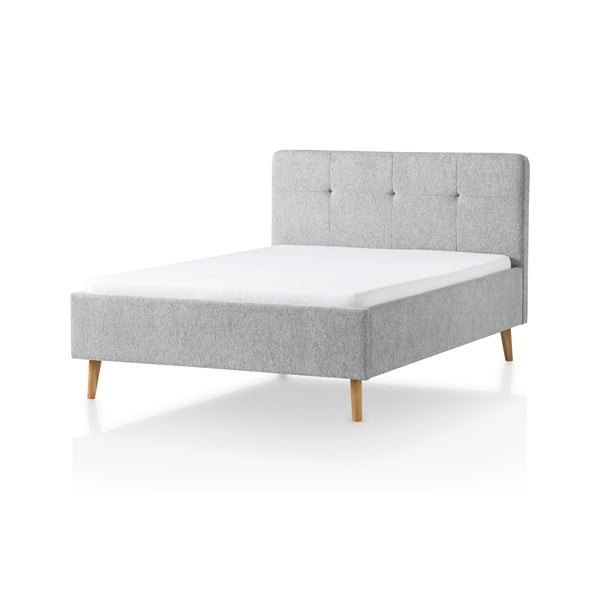 Svijetlo sivi tapecirani bračni krevet 140x200 cm Smart – Meise Möbel