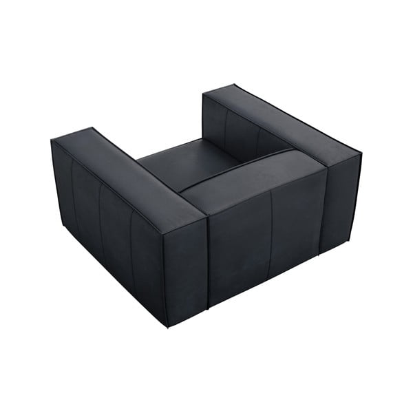 Tamno plava kožna fotelja Madame – Windsor & Co Sofas-image-3